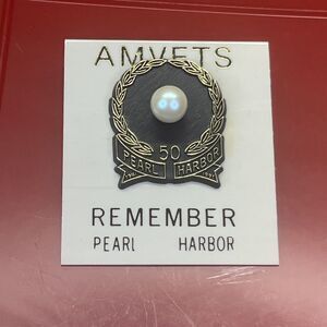 AMVETS Remember Pearl Harbor Pin 50th Anniversary War Commemorative 1941 - 1991